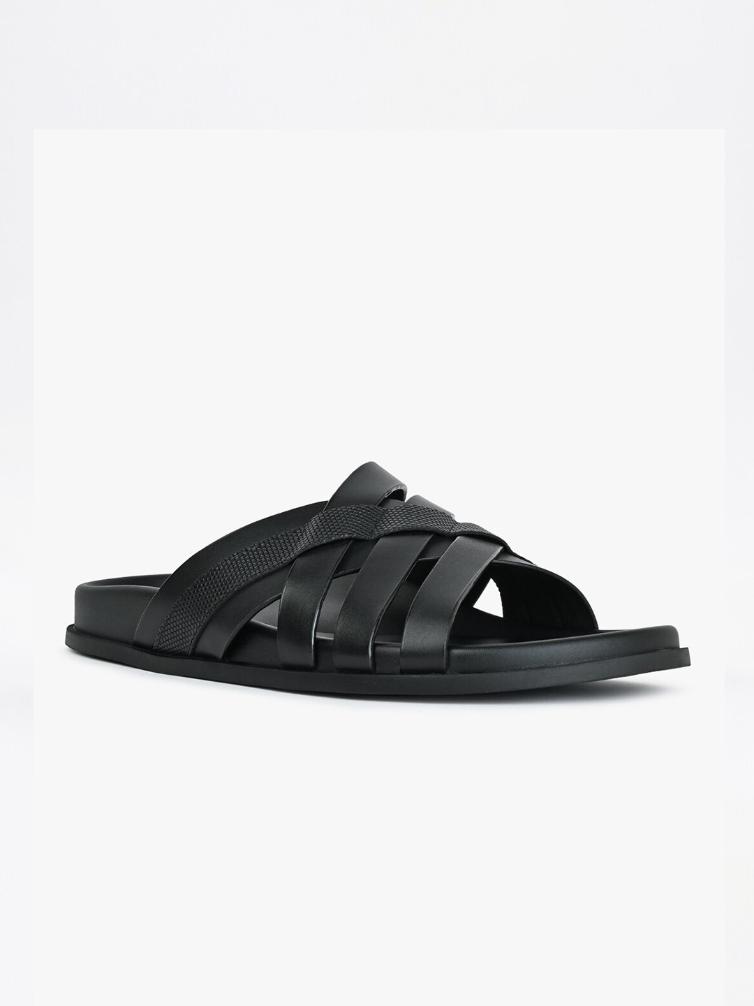 

ALDO Men EZE Textured Leather Comfort Sandals, Black