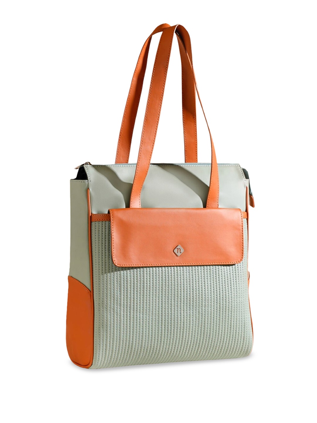 

Nestasia Textured Structured Tote Bag, Grey
