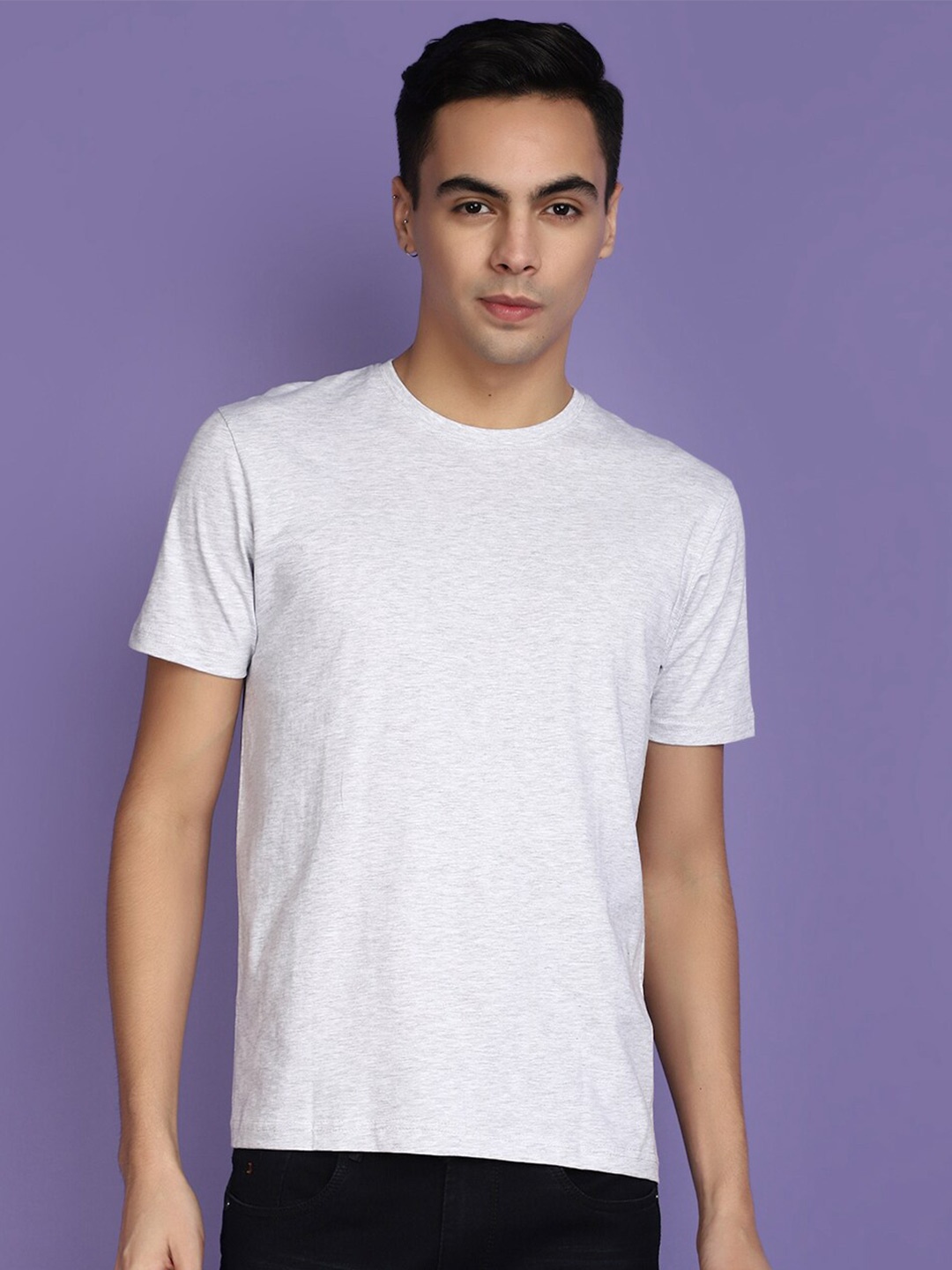 

V-Mart Round Neck Cotton T-shirt, Grey