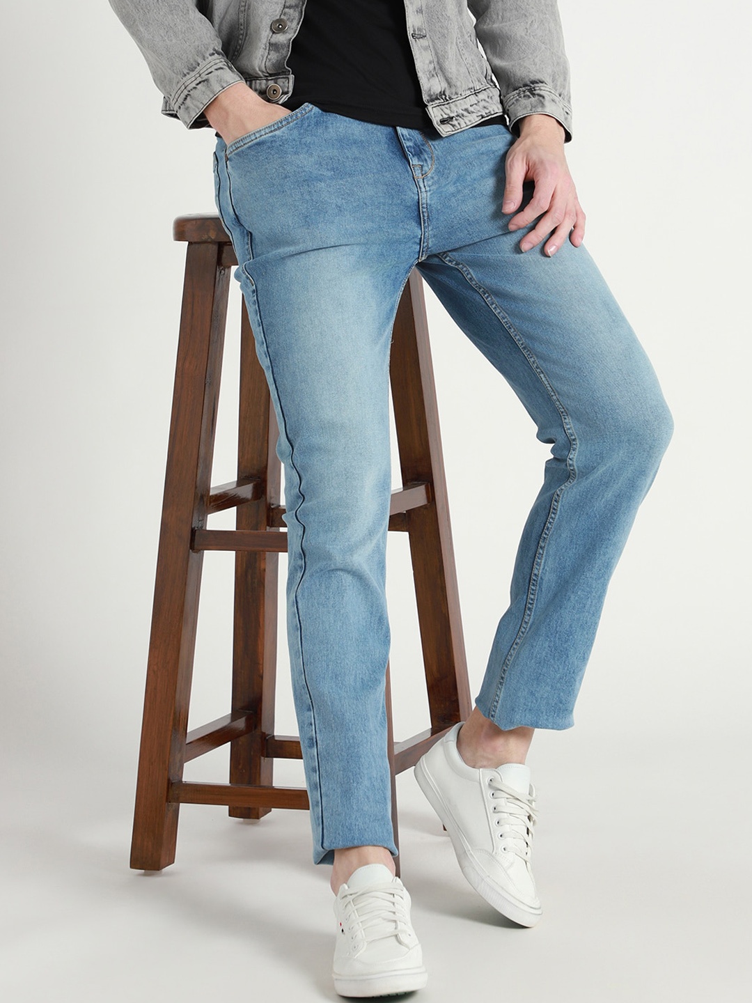 

Dennis Lingo Men Mid Rise Cotton Tapered Fit Stretchable Jeans, Blue