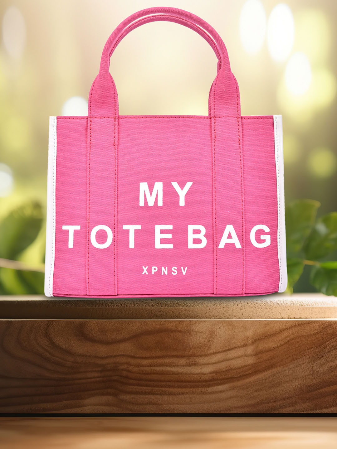 

XPNSV Printed Structured Tote Bag, Pink
