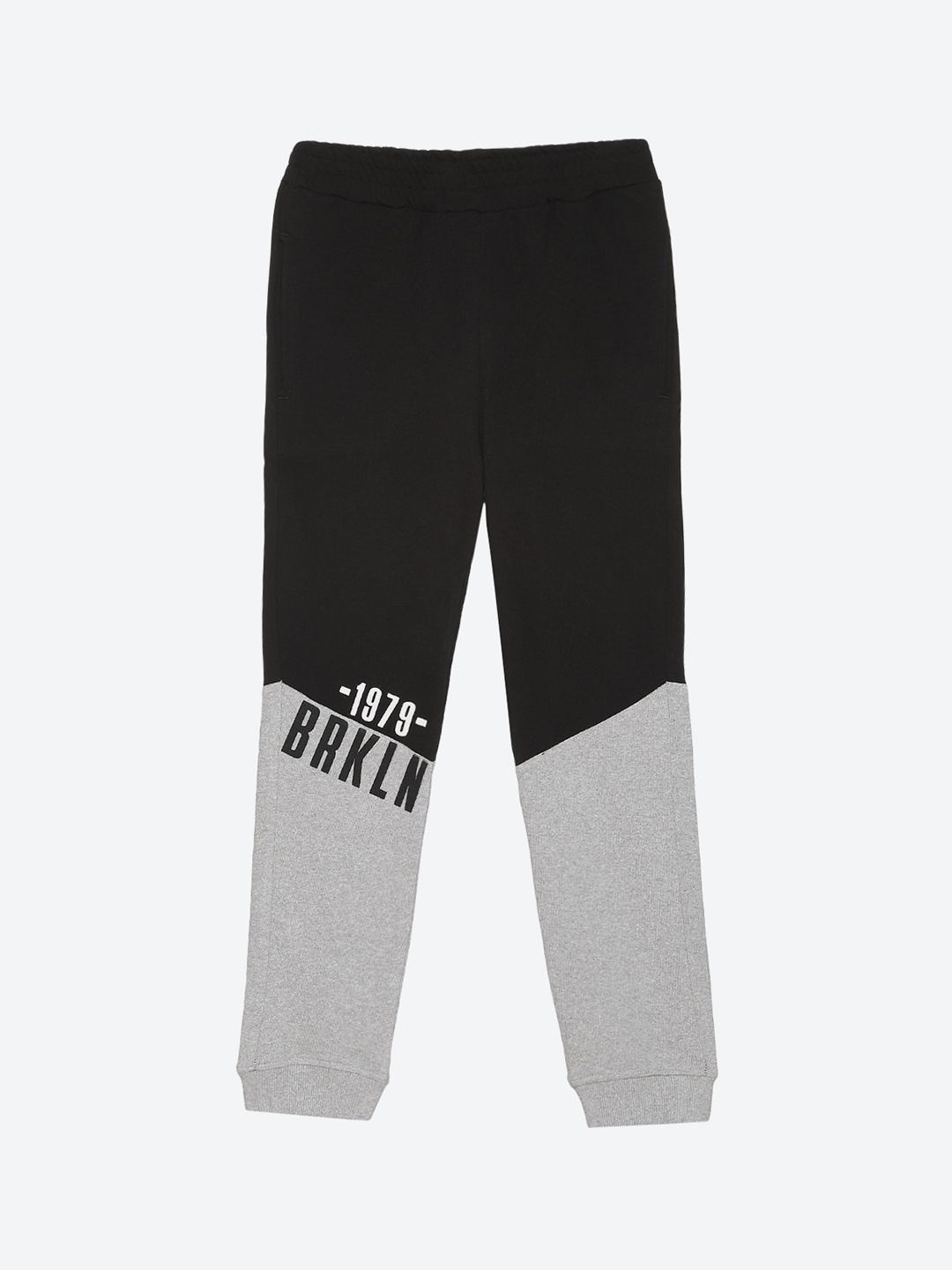 

2Bme Boys Colorblocked Cotton Joggers, Black