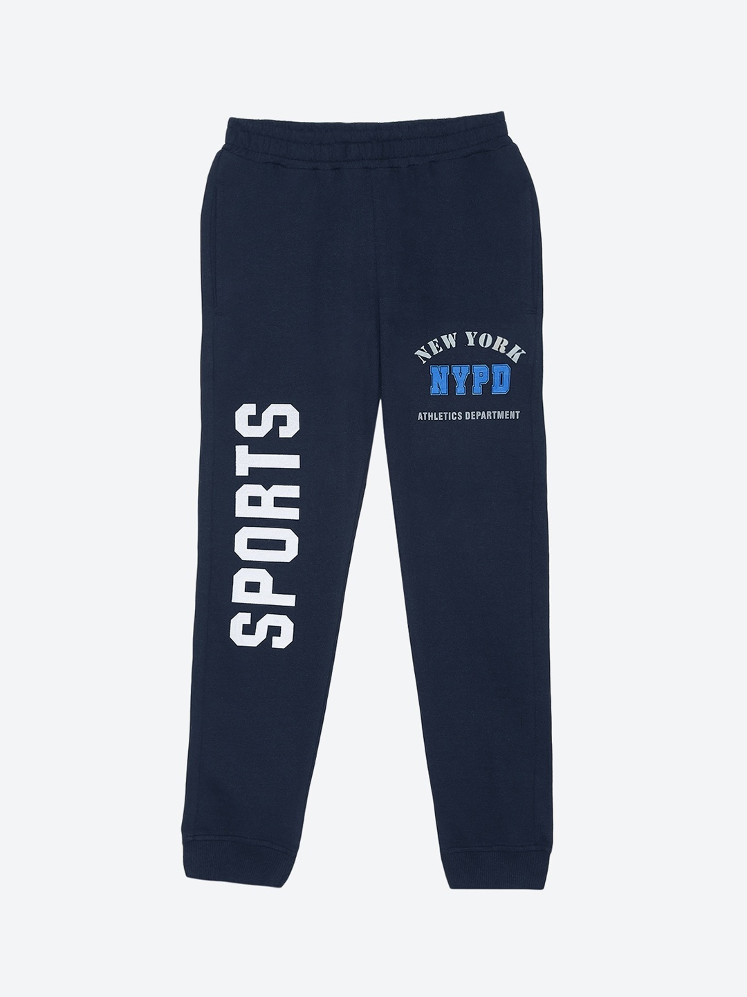 

2Bme Boys Typography Printed Cotton Joggers, Navy blue