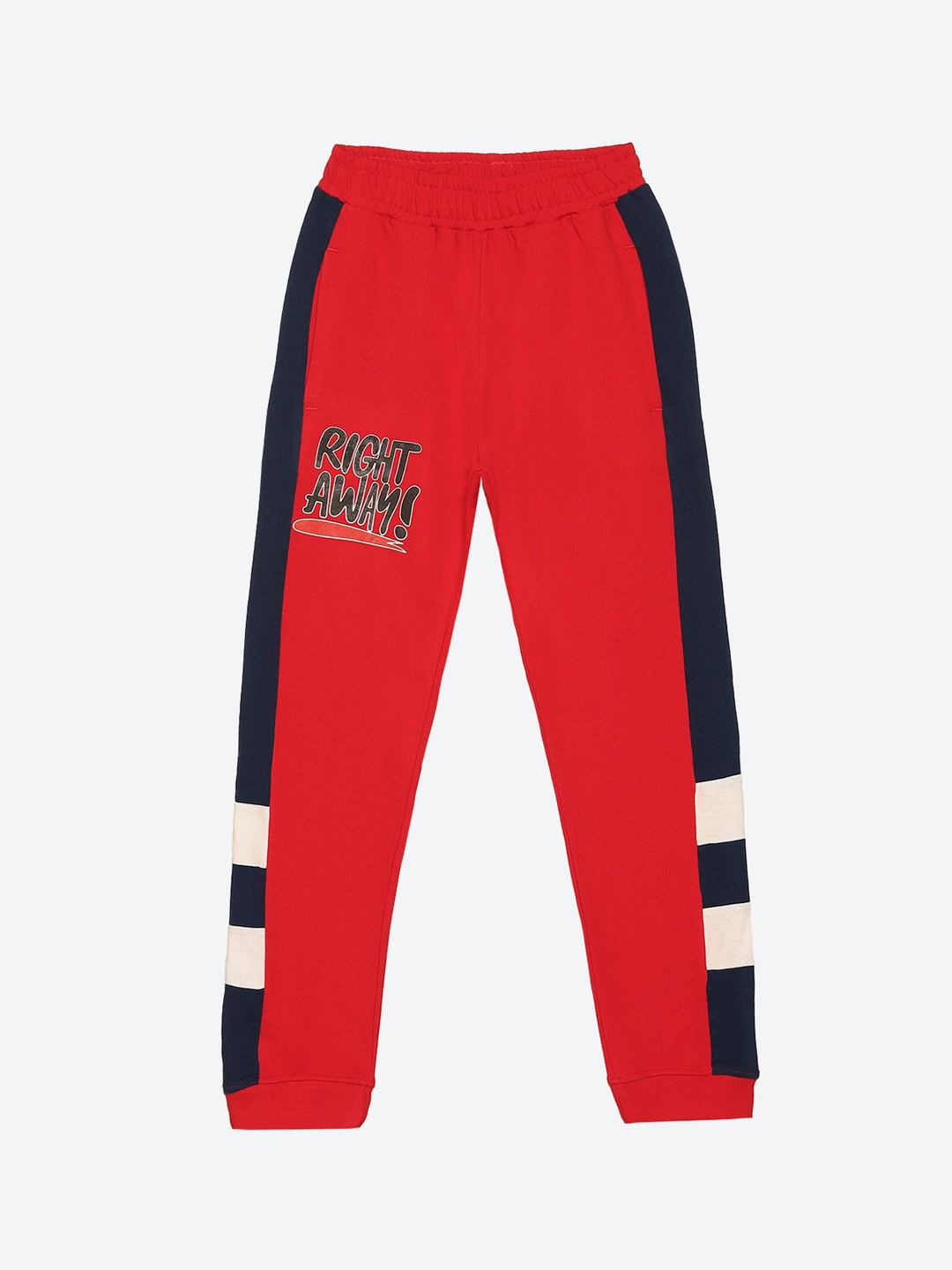

2Bme Boys Typography Printed Cotton Joggers, Red