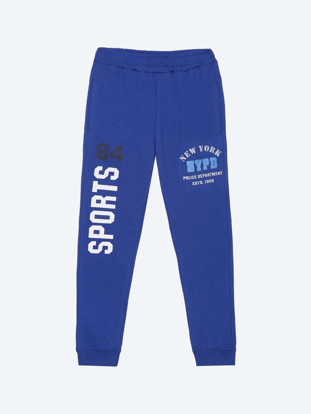 

2Bme Boys Typography Printed Cotton Joggers, Blue