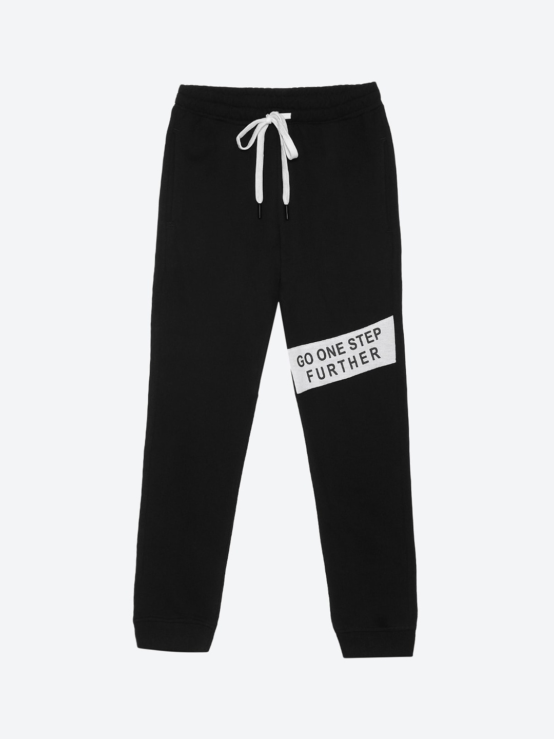 

2Bme Boys Typography Printed Cotton Joggers, Black