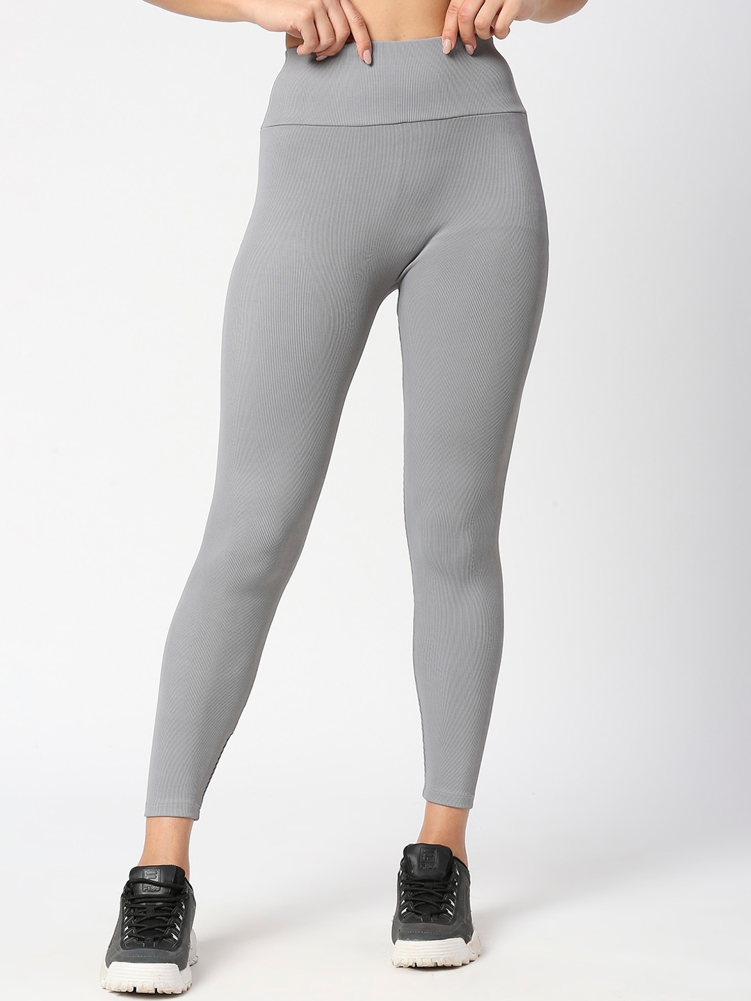 LAASA SPORTS Women High-Rise Dry-Fit Tights, Grey