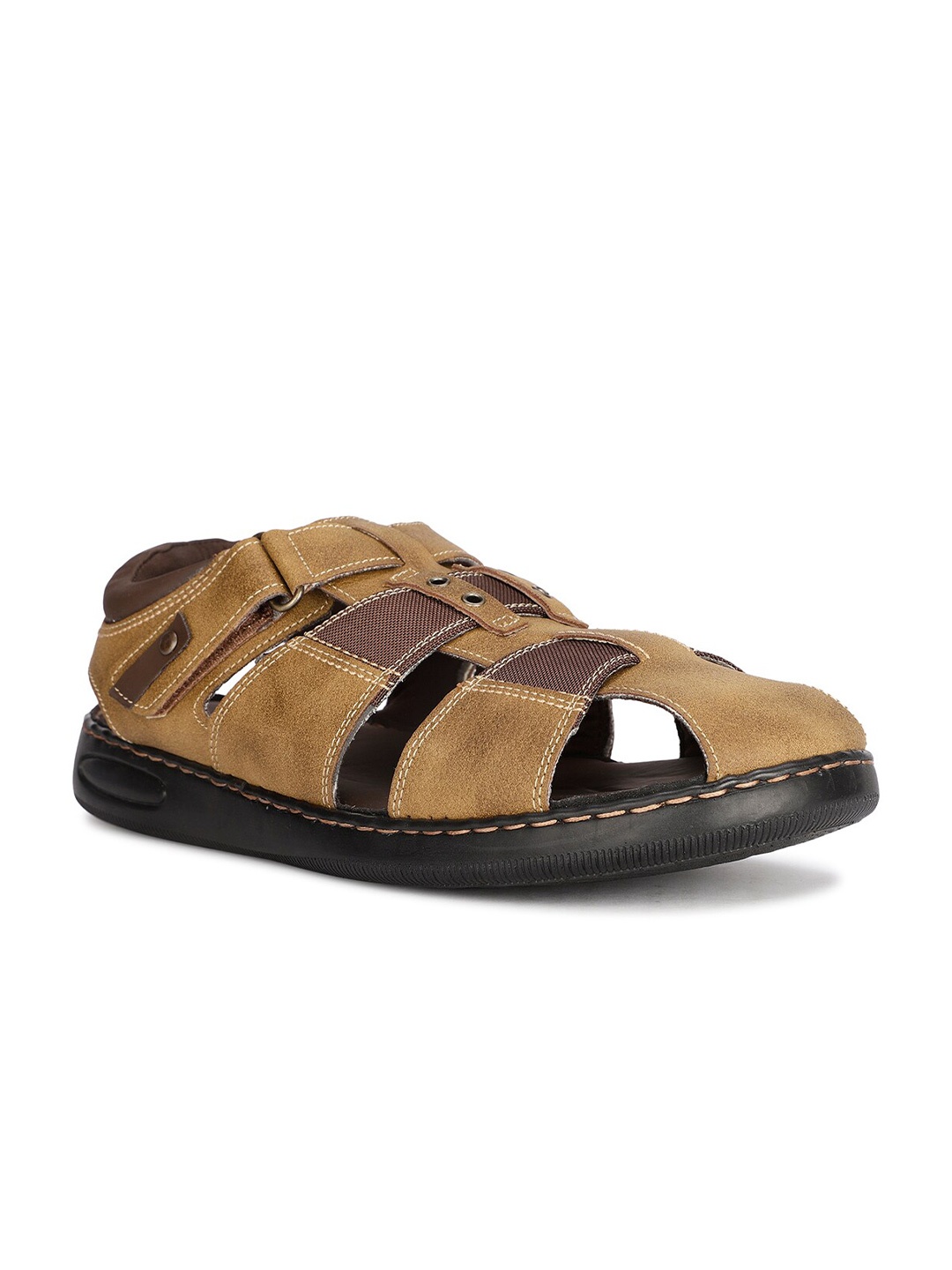 

Bata Men MORT Textured Fisherman Sandals, Tan