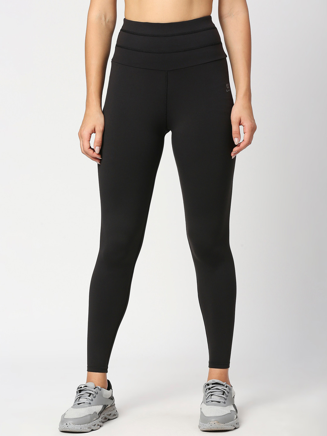 

LAASA SPORTS Women High-Waist Moisture-Wicking Dry-Fit Tights, Black