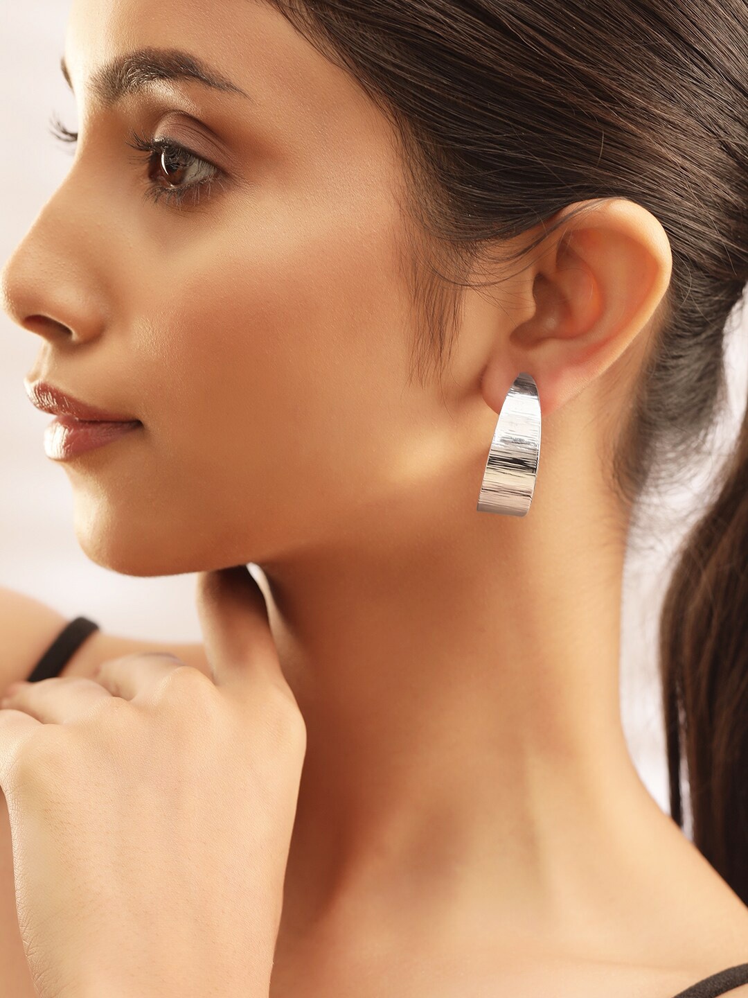 

Rubans Voguish Silver Plated Geometric Drop Earrings