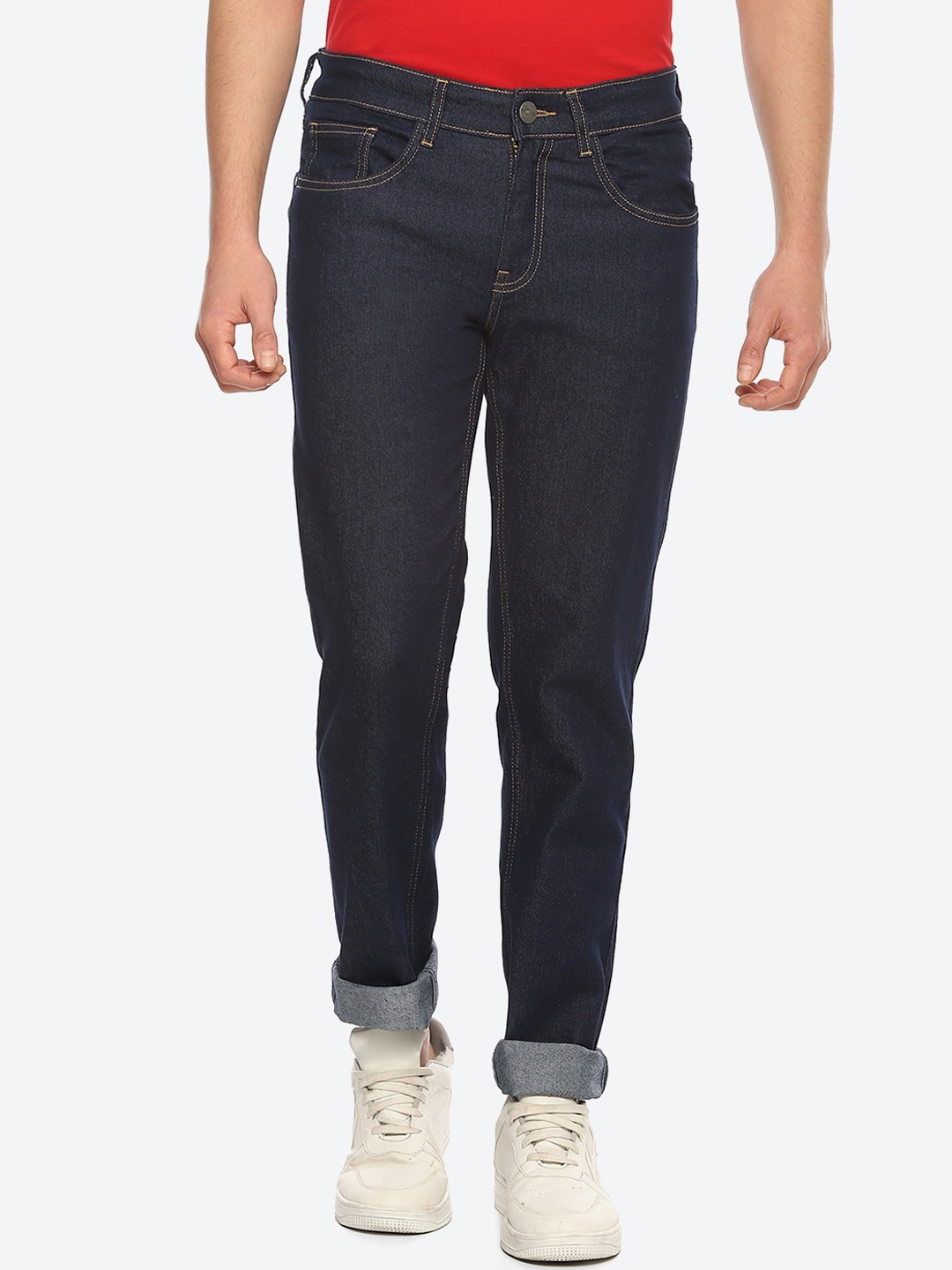

2Bme Men Mid-Rise Clean Look Cotton Jeans, Blue