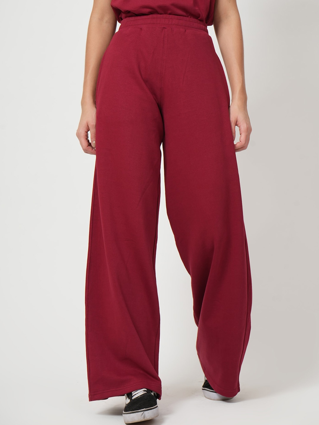 

Saltpetre Women Relaxed High Rise Organic Cotton Joggers, Maroon