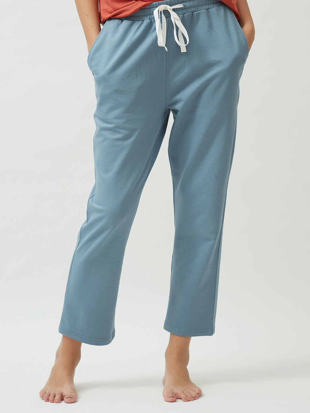 

Saltpetre Women Relaxed Straight Fit Organic Cotton Joggers, Blue