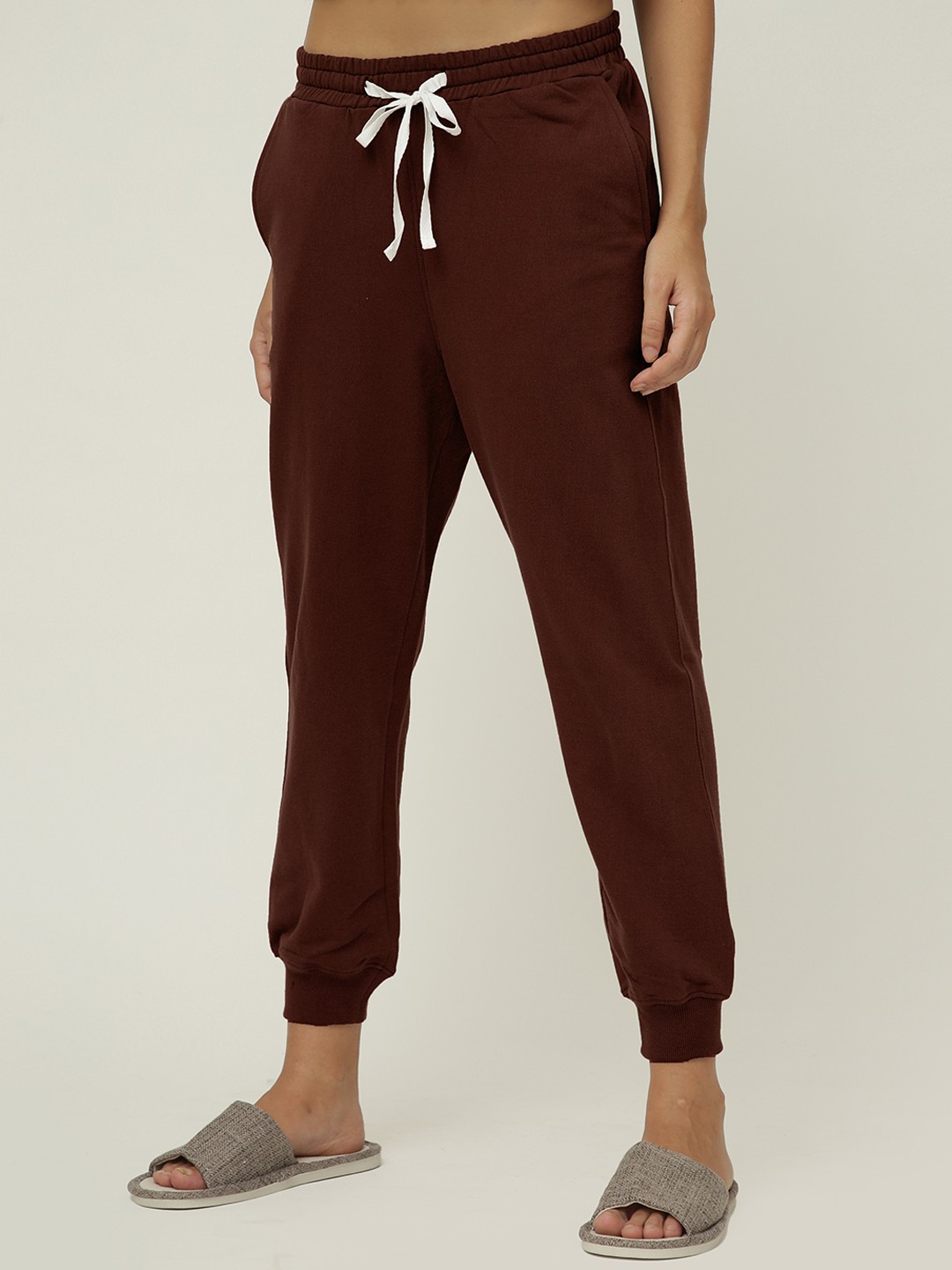 

Saltpetre Women Relaxed Joggers Trousers, Coffee brown