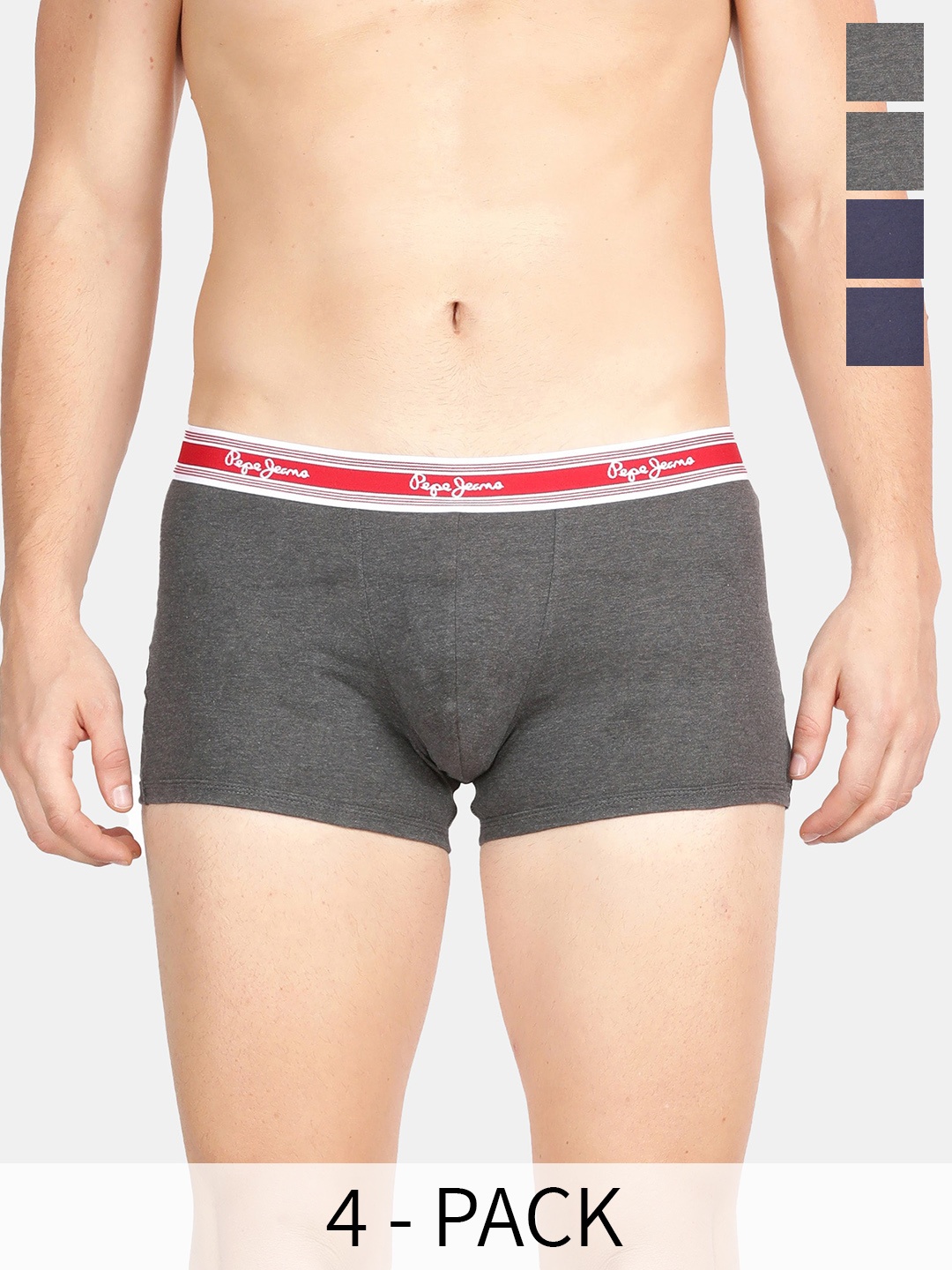 

Pepe Jeans Pack Of 3 Cotton Short TrunkS CLT03-04-CHARCOAL MEL|TRUE BLUE