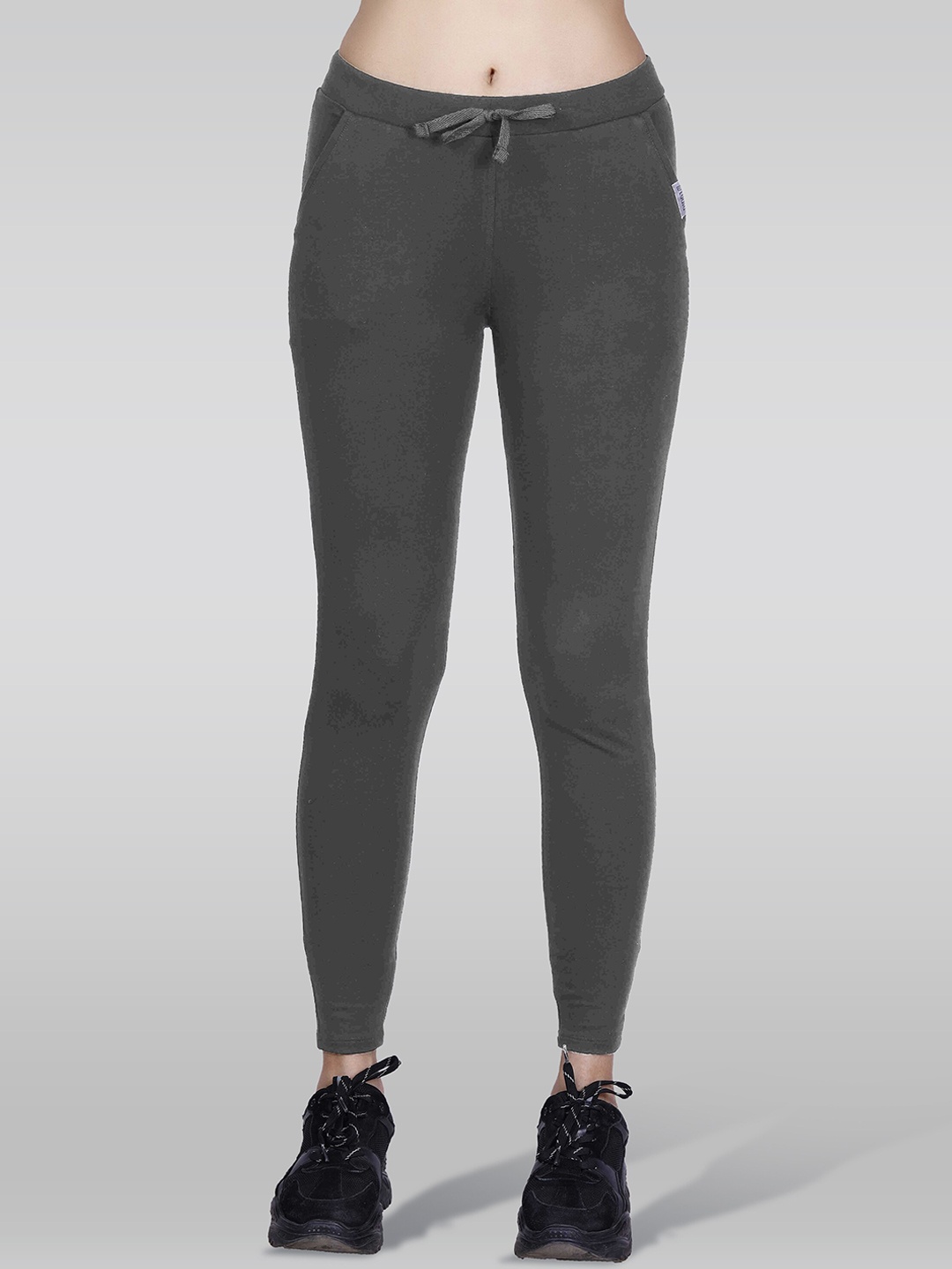 

LAASA SPORTS Women Slim-Fit Ankle-Length Gym Tights, Grey
