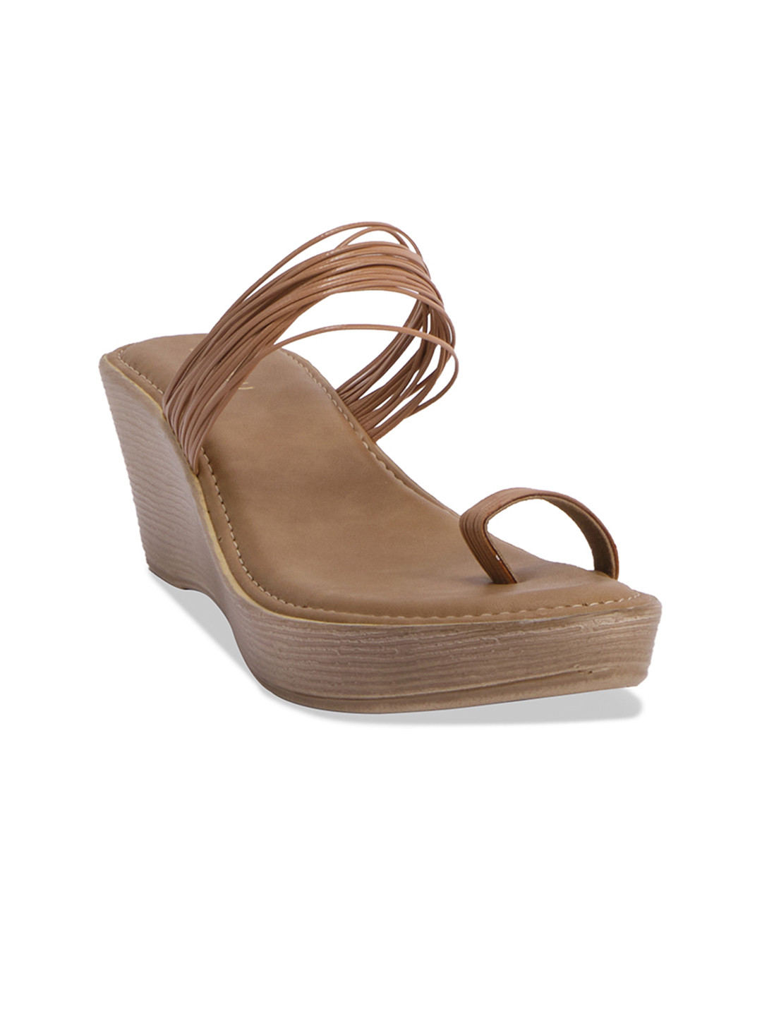 

ERIDANI Open Toe Wedge Heels, Beige