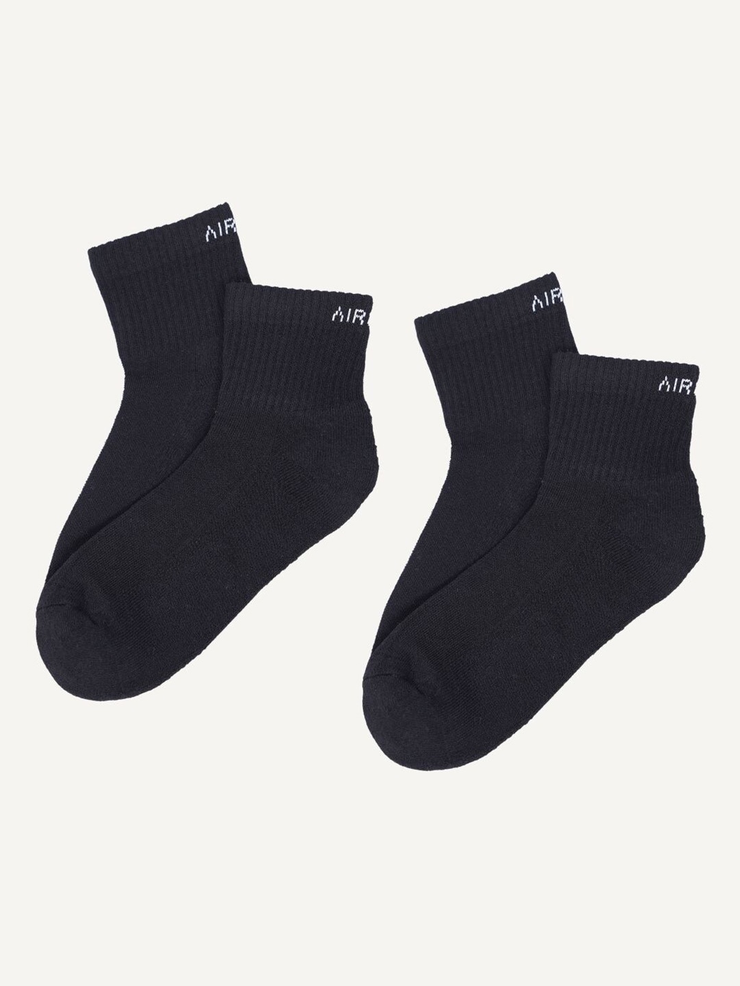 

AIR GARB Unisex Pack of 2 Ankle-length Socks, Black