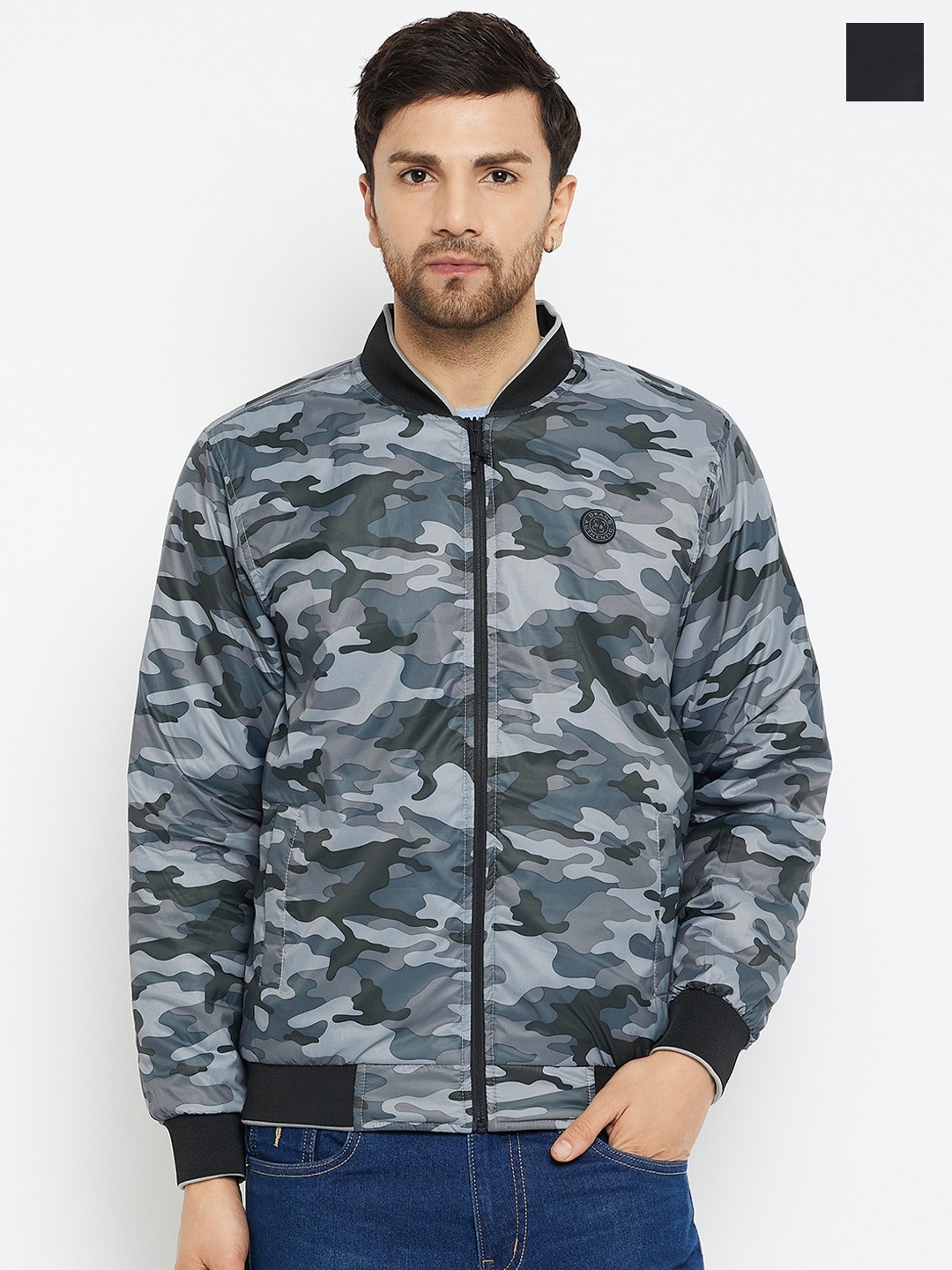 

Okane Reversible Bomber Jacket, Black