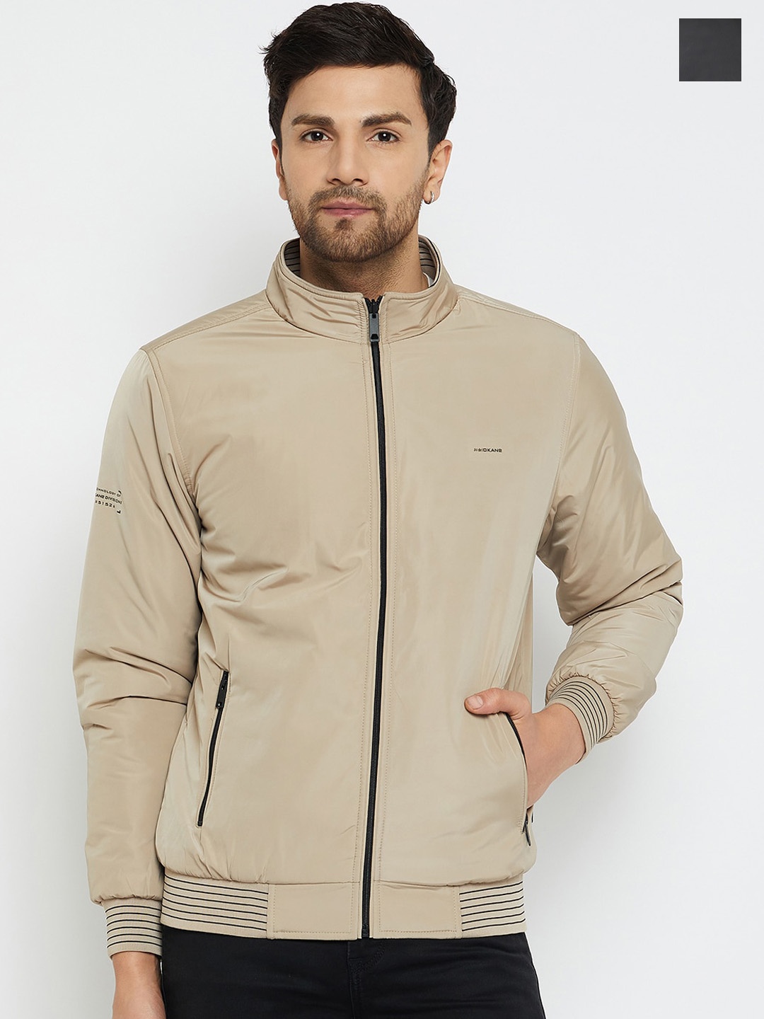 

Okane Reversible Bomber Jacket, Beige