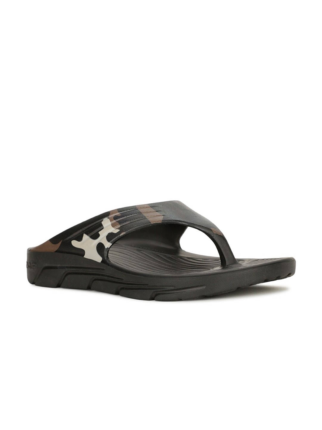 

Floatz Men FLOATZ Printed Thong Flip-Flops, Black