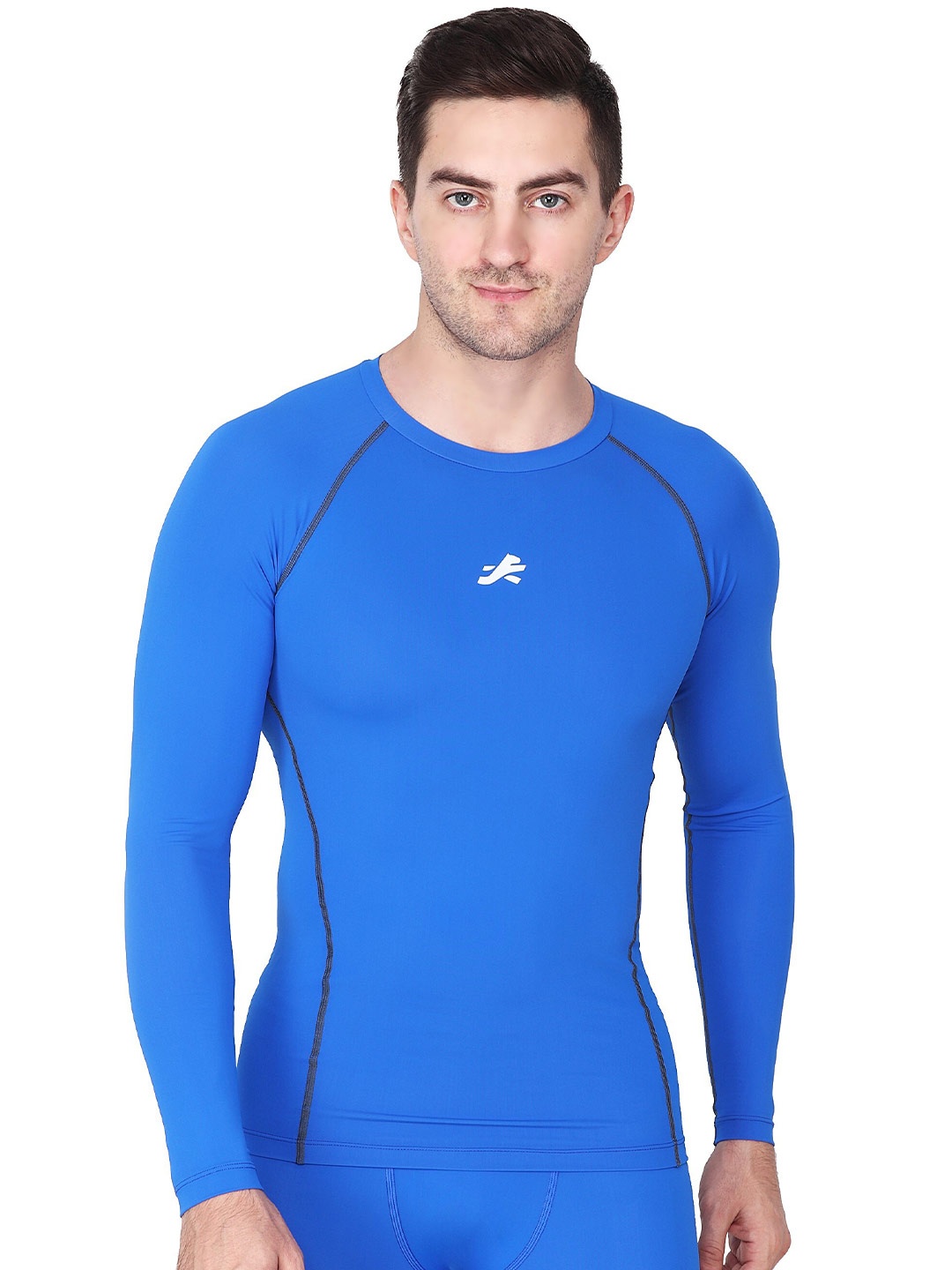 

REDESIGN Men Blue Moisture Wicking Compression T-shirt