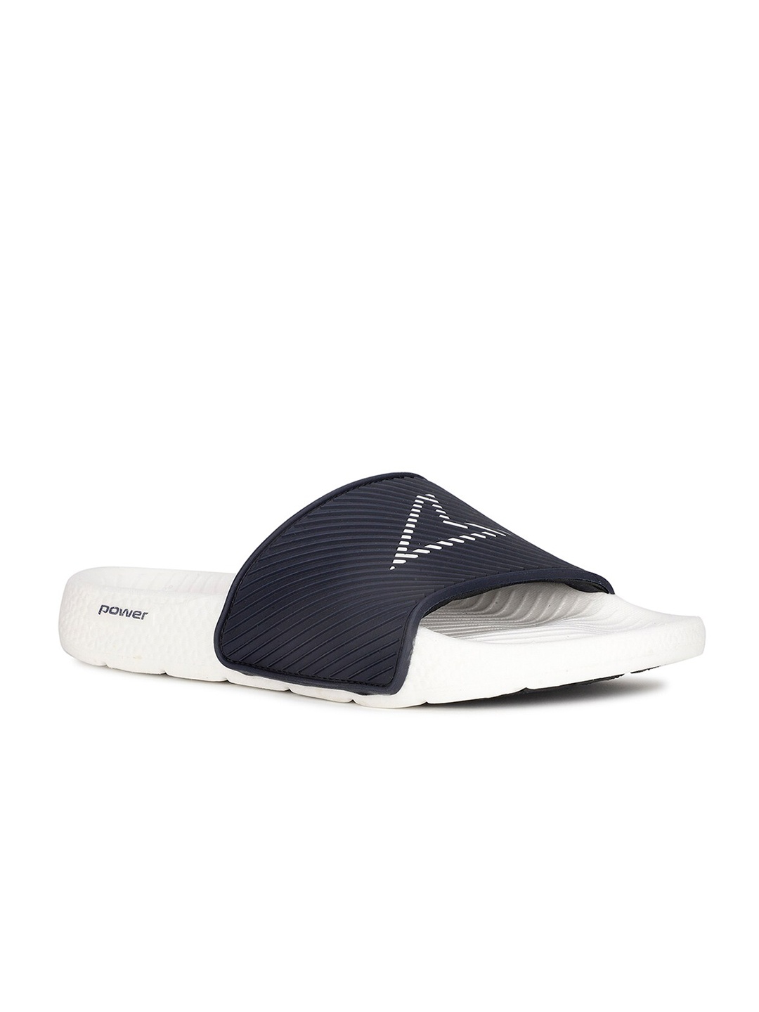 

Power Men Printed Rubber Sliders, Navy blue