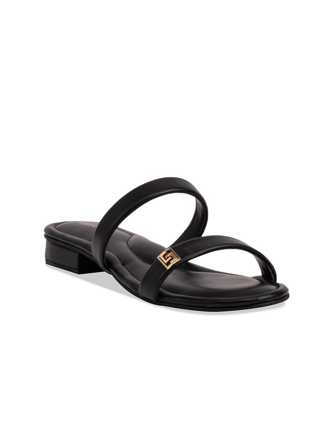 

ERIDANI Open Toe Flats, Black