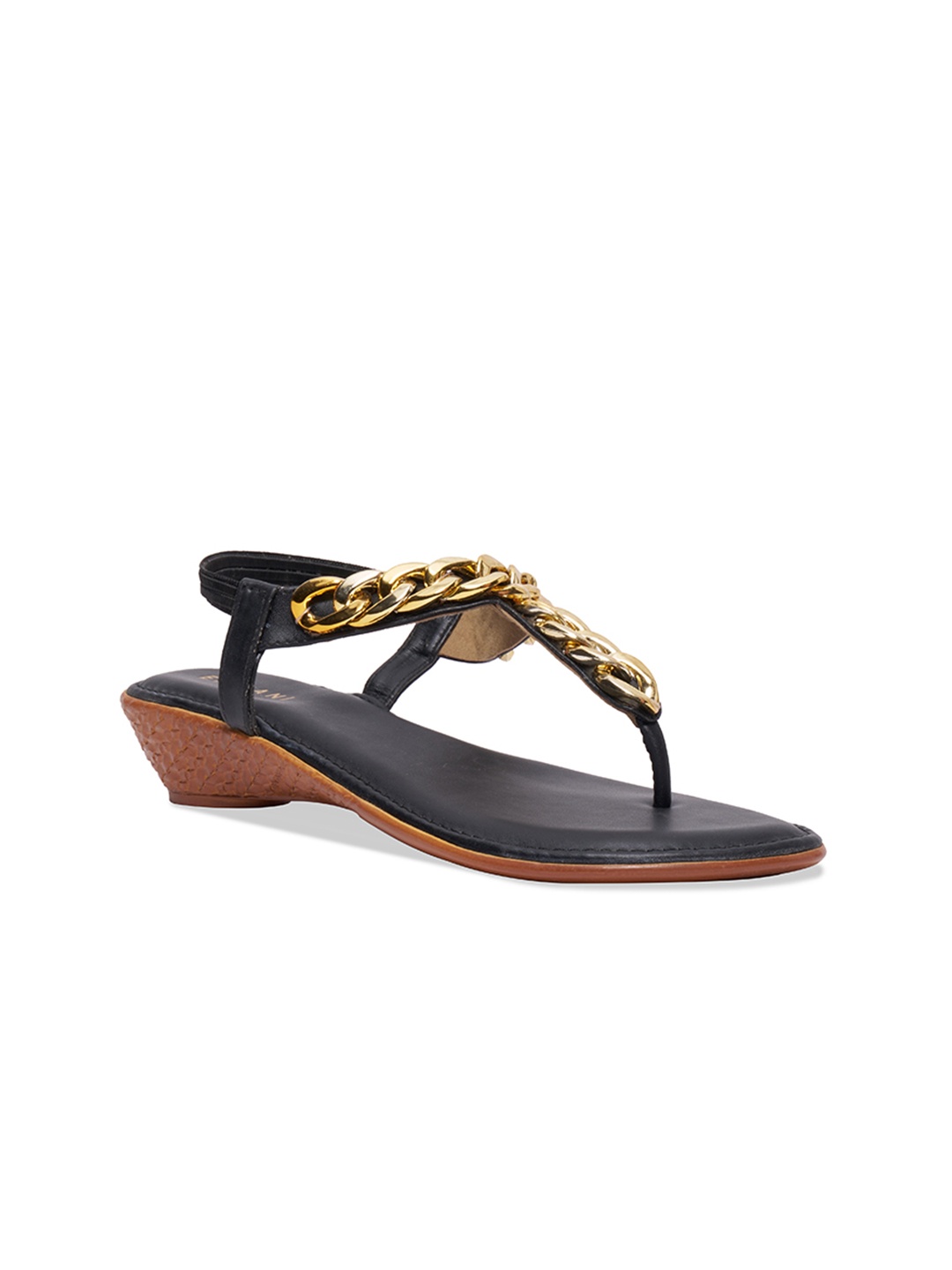 

ERIDANI Embellished T-Strap Flats, Black