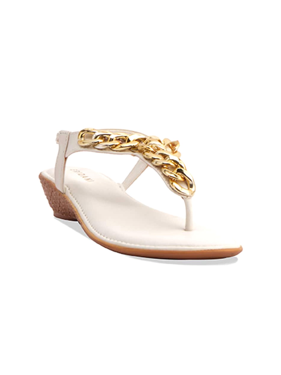 

ERIDANI Embellished T-Strap Flats, White
