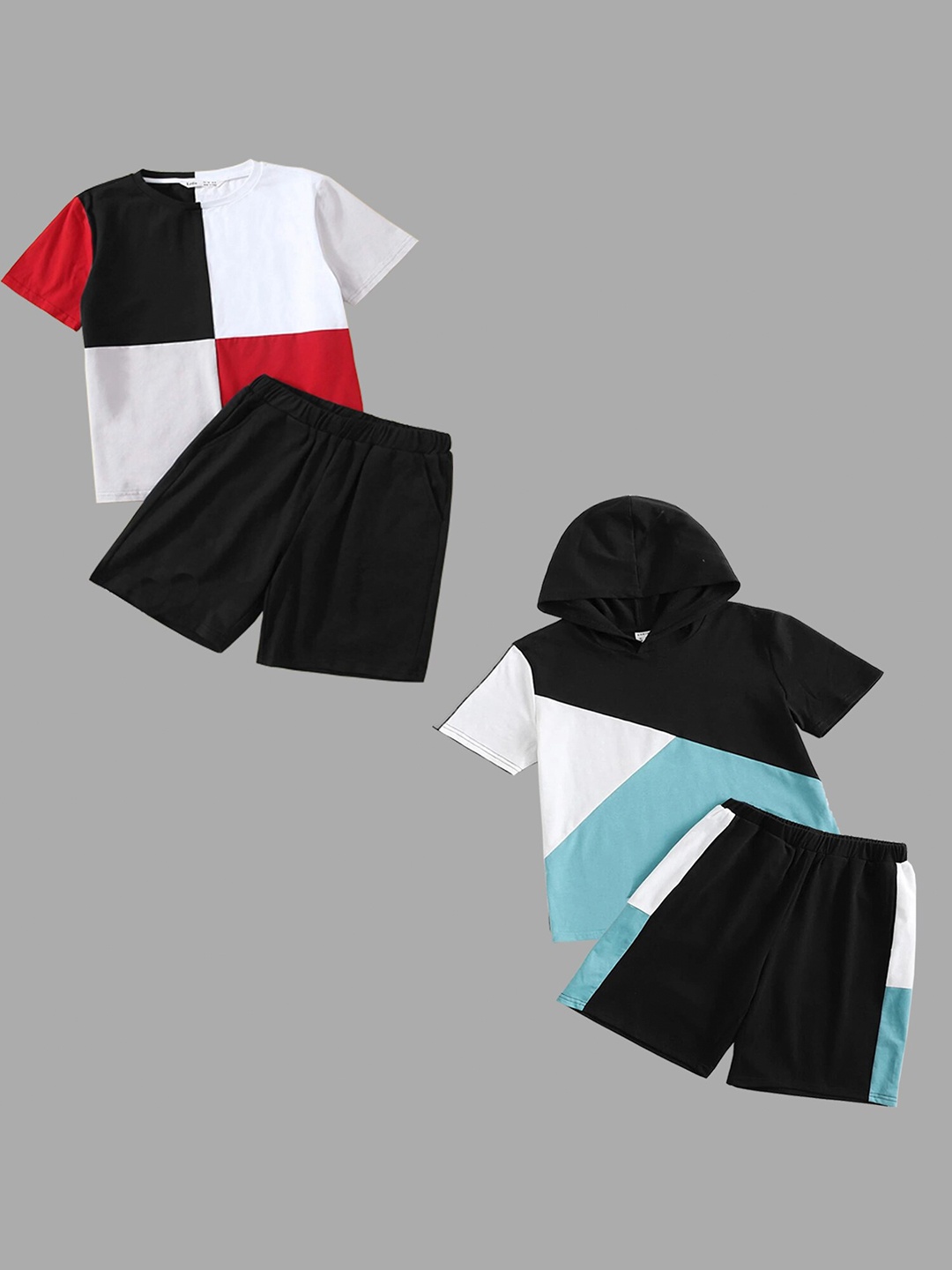 

BAESD Kids Pack Of 2 Printed T-Shirt With Shorts, Black