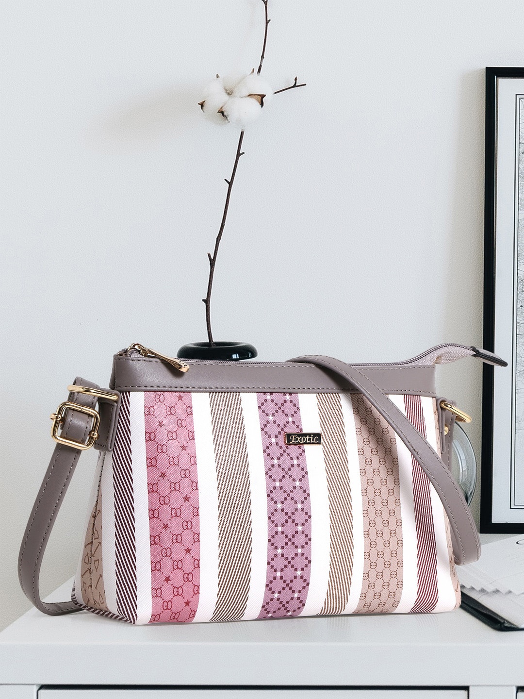

Exotic Geometric Printed Sling Bag, Purple