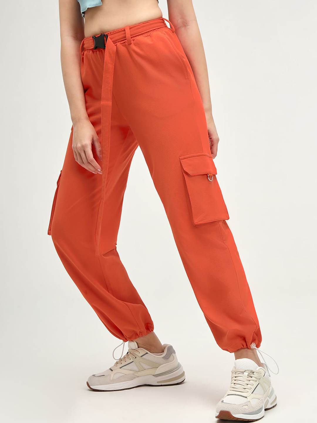 

CAVA Women Comfort High-Rise Parachute Jogger Pants, Orange