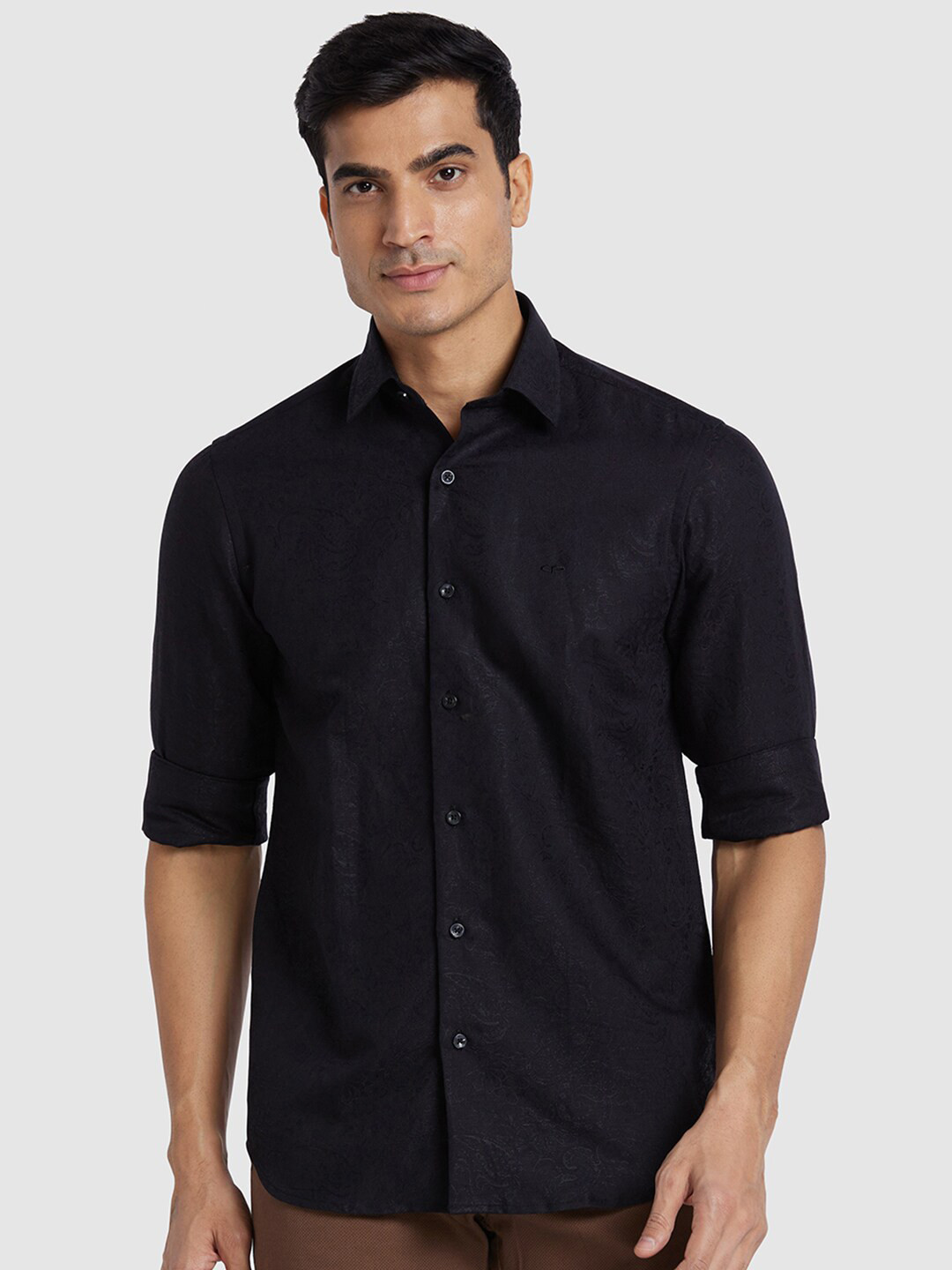 

ColorPlus Ethnic Motifs Printed Standard Opaque Cotton Casual Shirt, Black