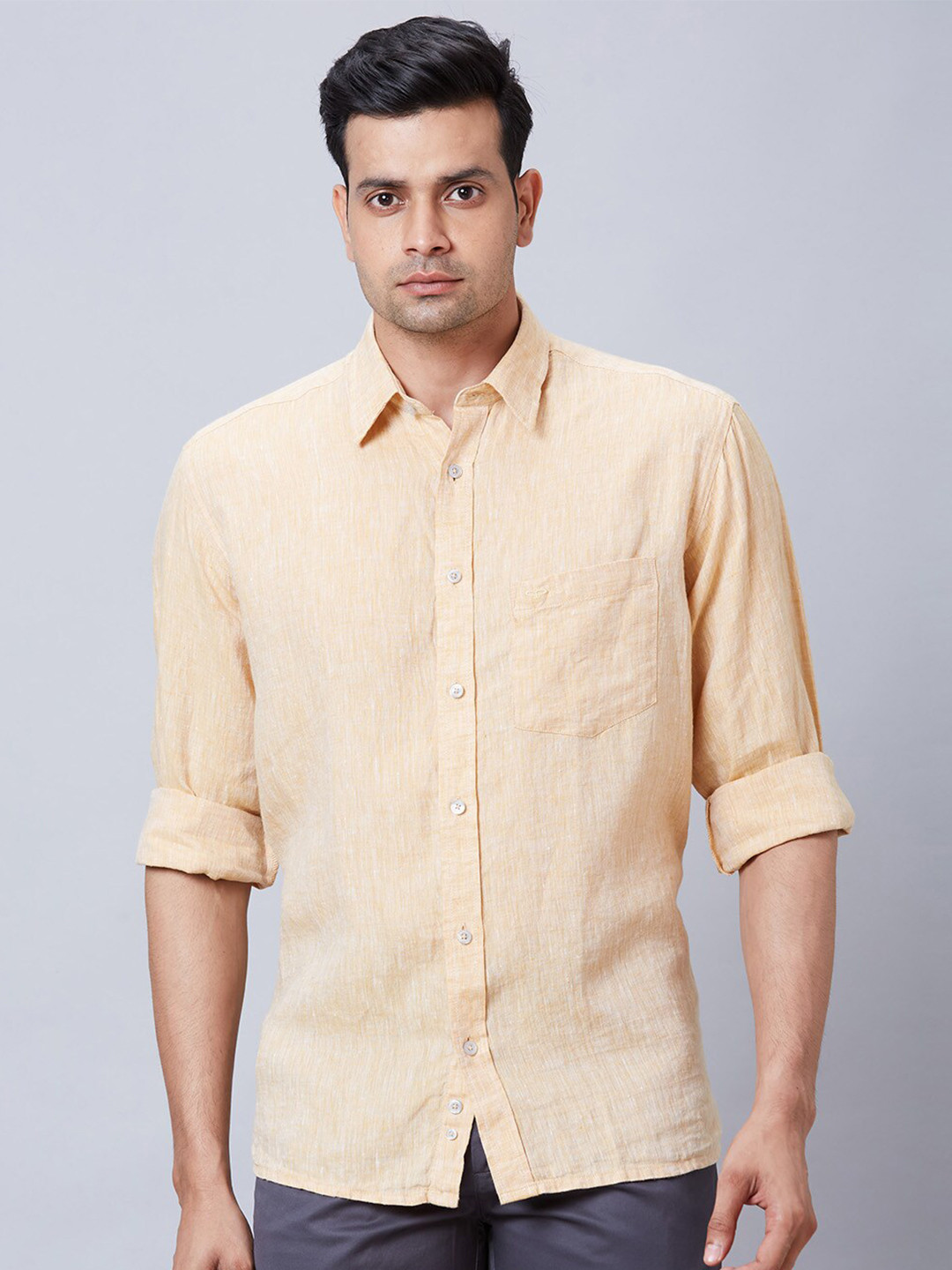 

ColorPlus Standard Regular Fit Cotton Opaque Casual Shirt, Beige