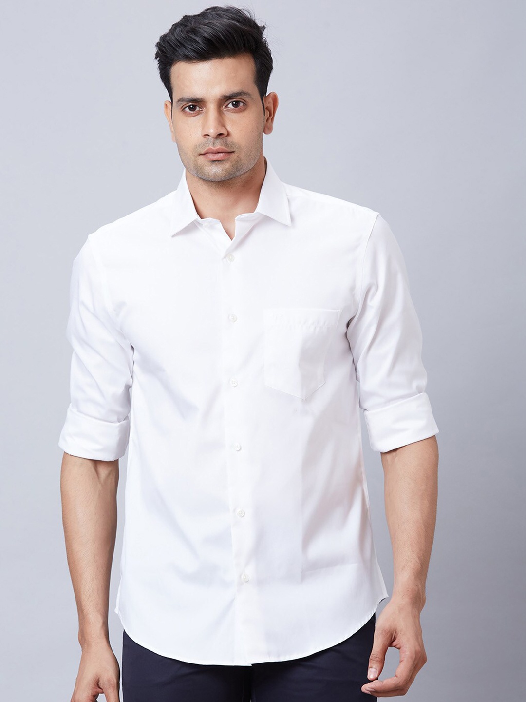 

ColorPlus Custom Tailored Fit Cotton Opaque Casual Shirt, White
