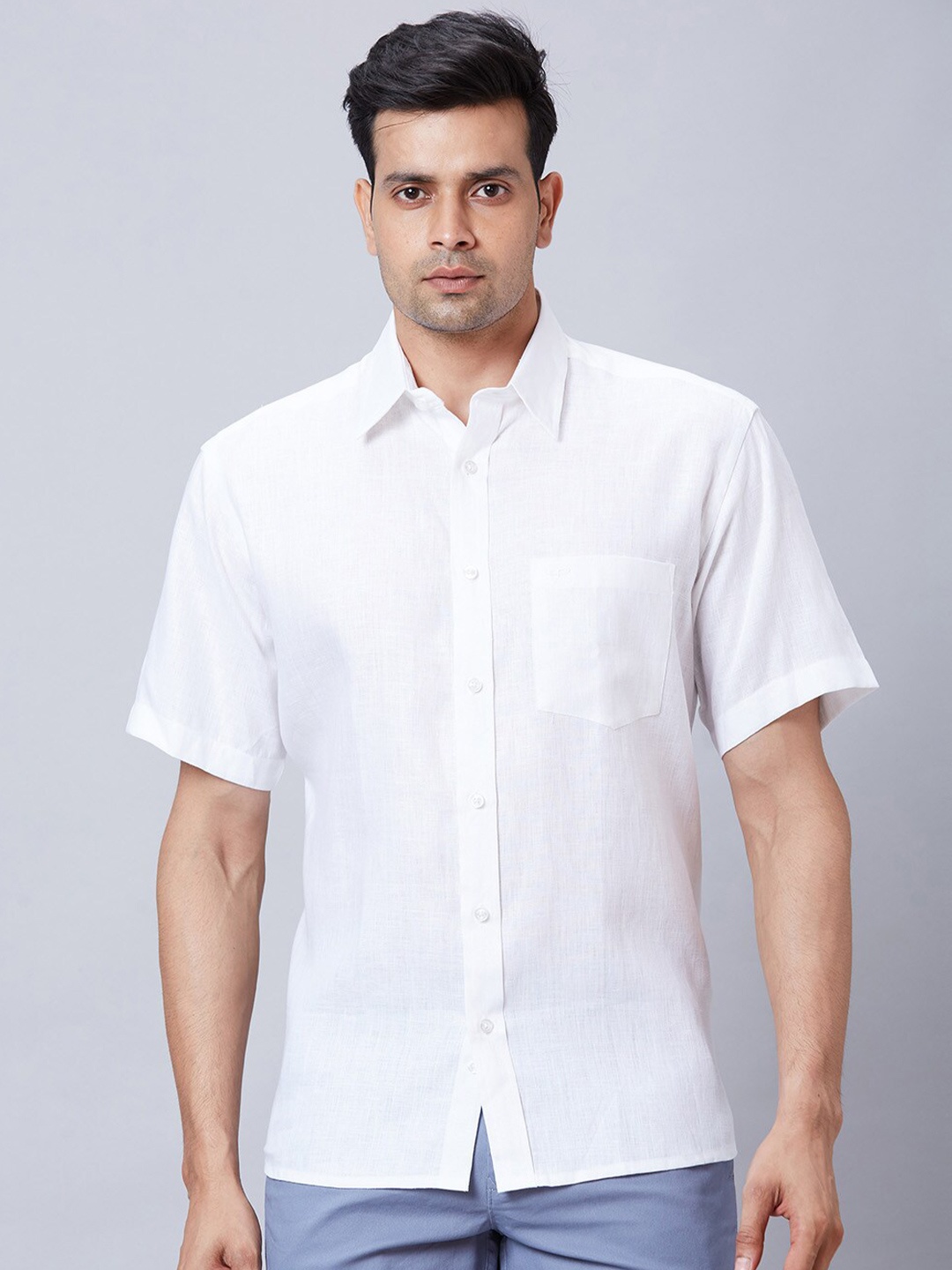 

ColorPlus Cotton Standard Opaque Checked Casual Shirt, White