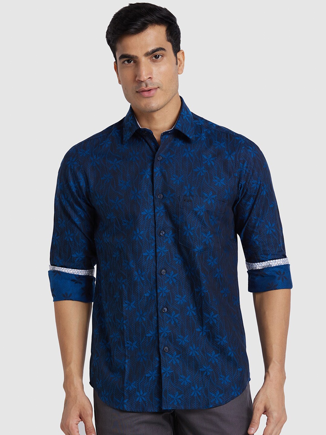 

ColorPlus Cotton Standard Opaque Checked Casual Shirt, Navy blue