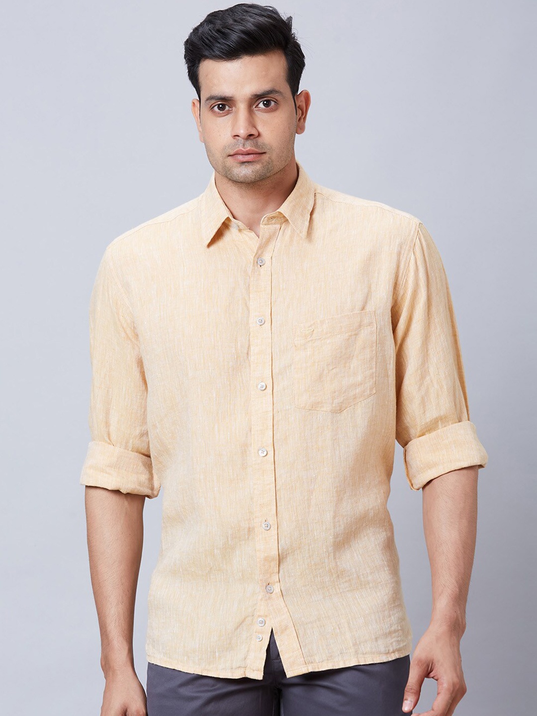 

ColorPlus Cotton Standard Tartan Checks Opaque Checked Casual Shirt, Beige