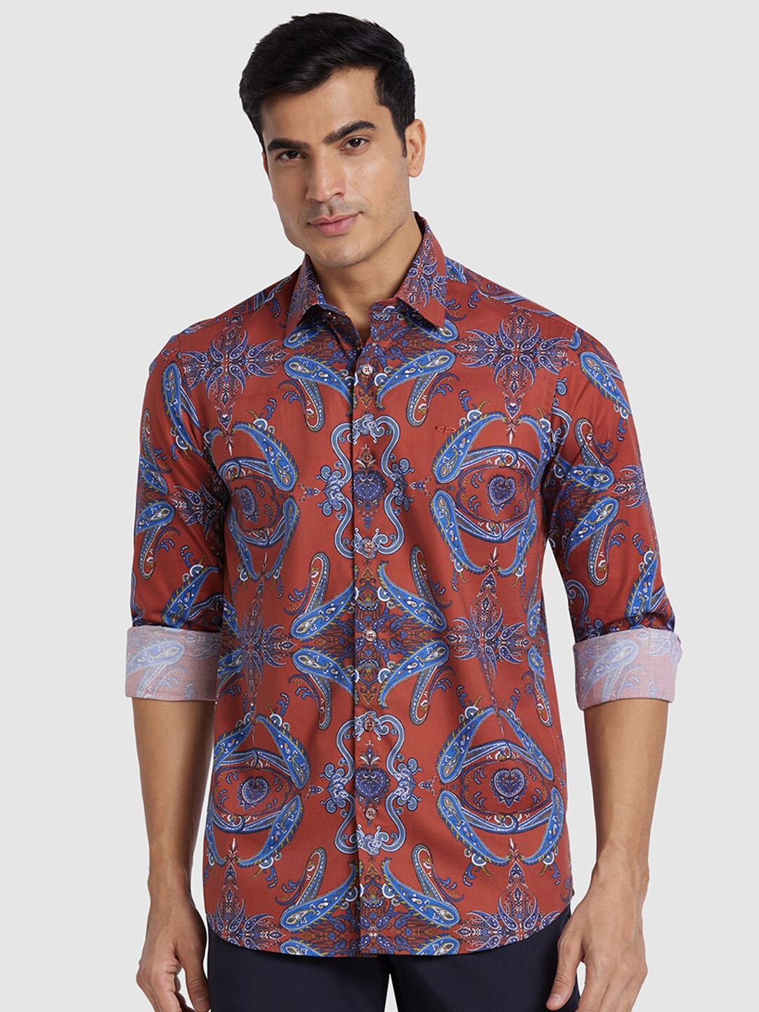 

ColorPlus Cotton Standard Opaque Checked Casual Shirt, Rust
