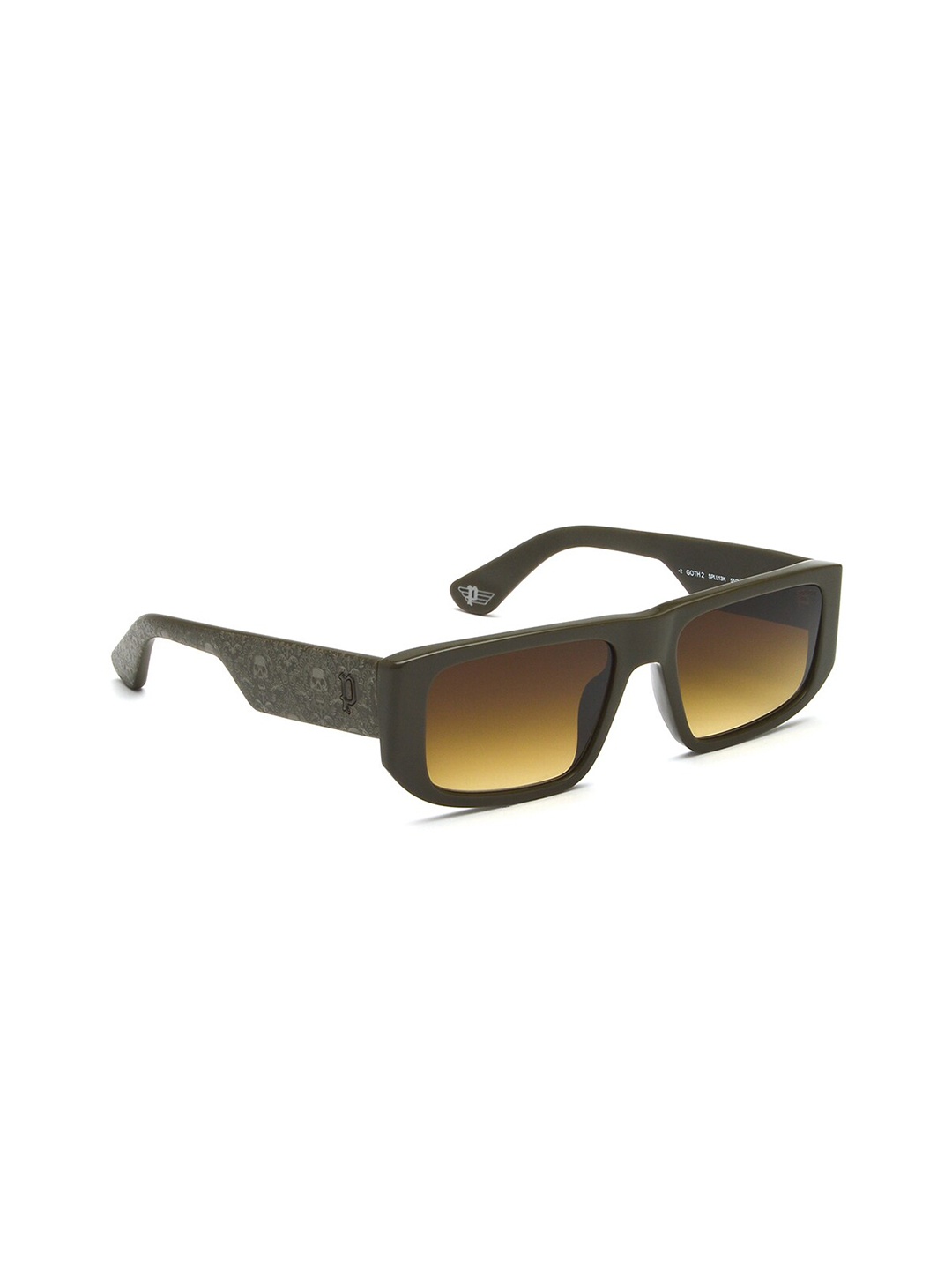 

Police Men Rectangle Sunglasses with UV Protected Lens SPLL13K5573MSG, Brown