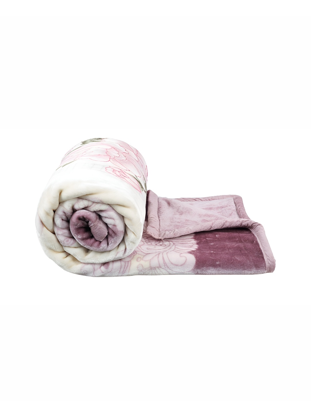 

bsb home Pink & Beige Heavy Winter 500 GSM Double Bed Blanket