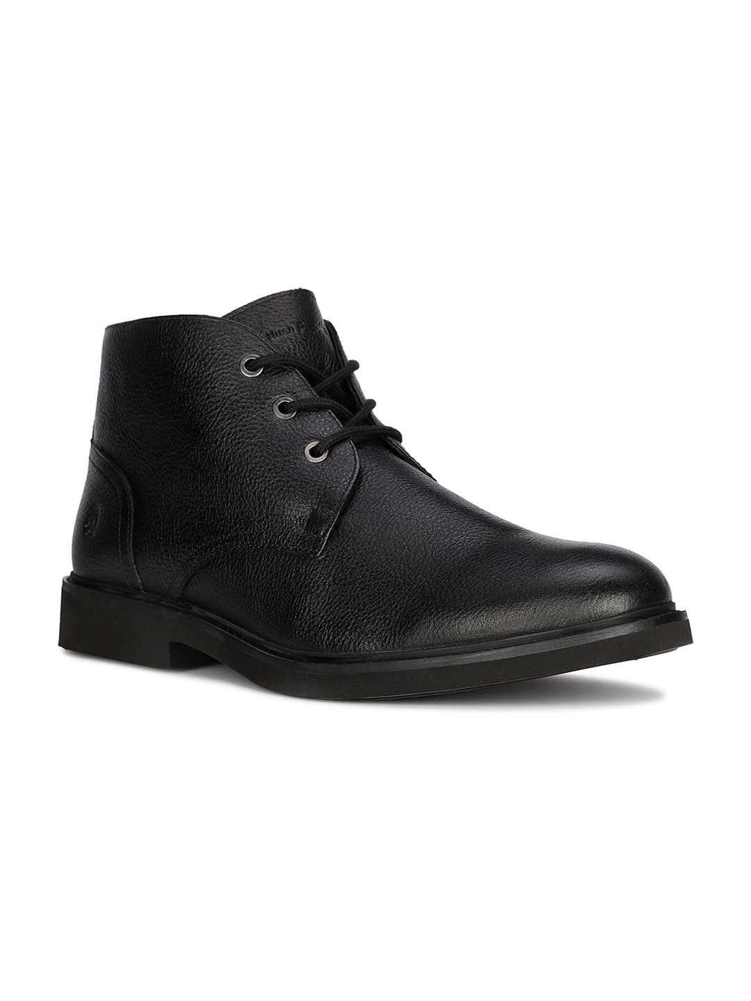 

Hush Puppies Black Men Round Toe Leather Boots