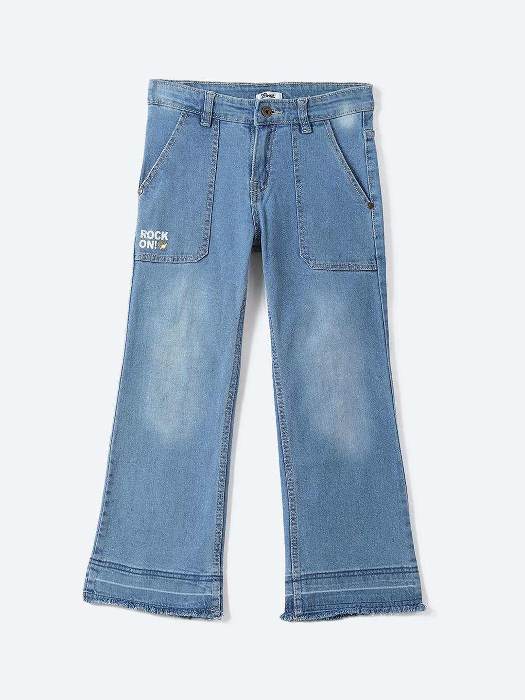 

2Bme Girls Light Fade Mid-Rise Cotton Jeans, Blue