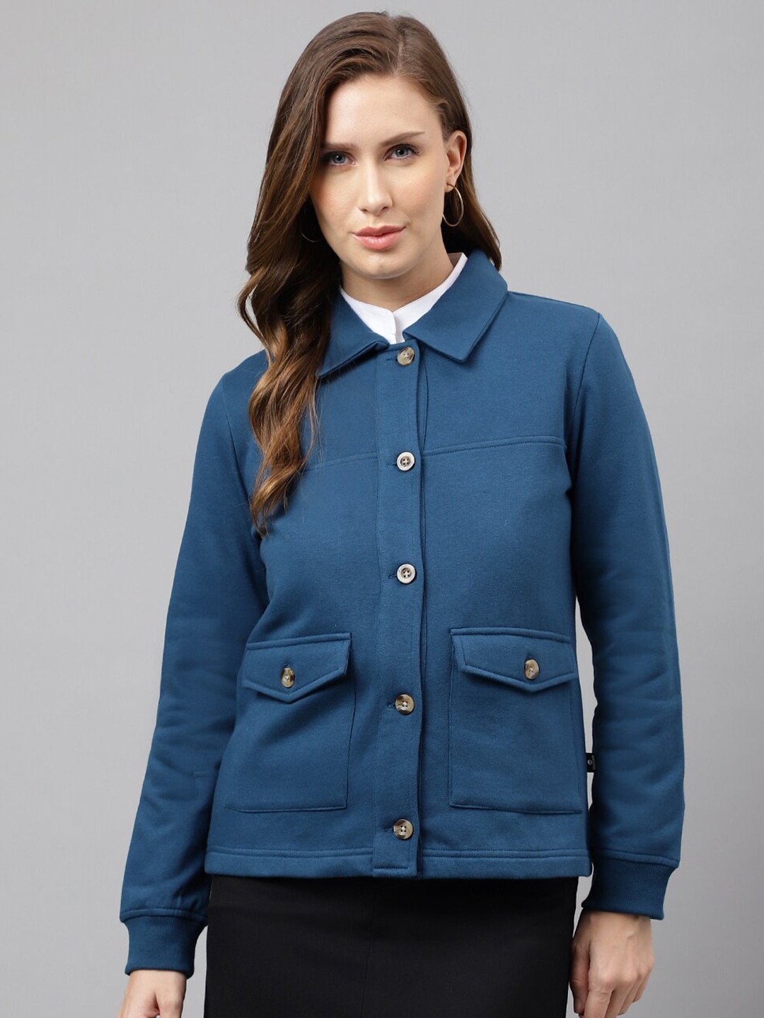 

Hancock Spread Collar Anti Odour Fleece Tailored Jacket, Blue
