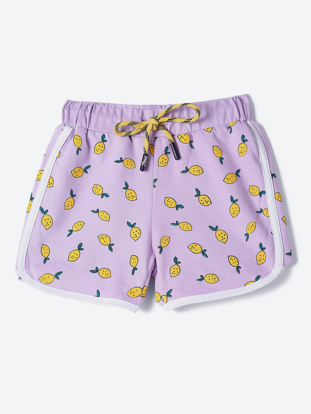 

2Bme Girls Conversational Printed Mid-Rise Cotton Regular Shorts, Lavender