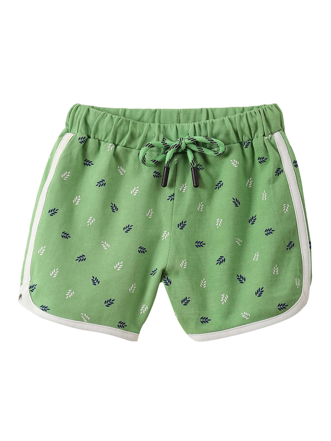 

2Bme Girls Geometric Printed Mid-Rise Cotton Regular Shorts, Green