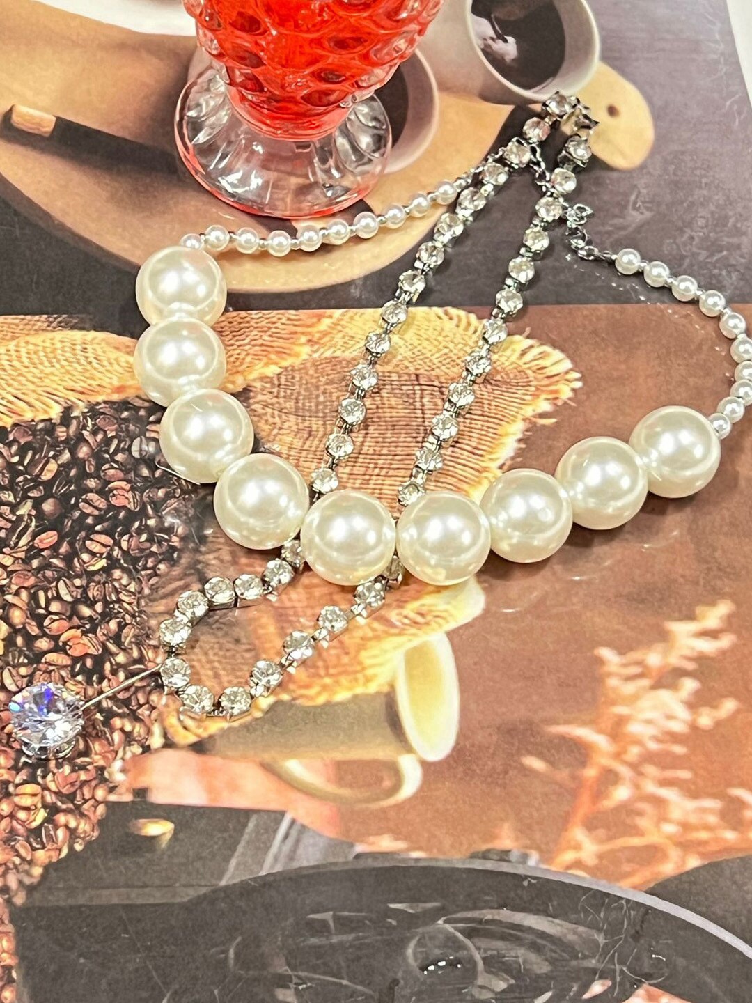 

Krelin Silver-Plated Stone-Studded Necklace, White