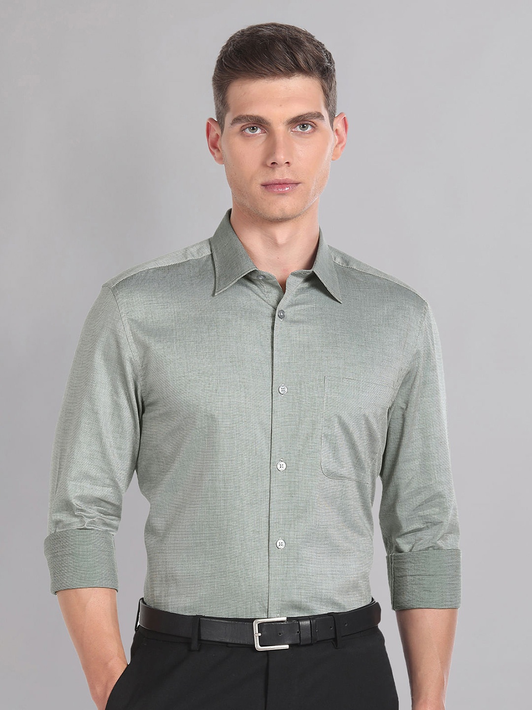 

AD By Arvind Dobby Regular Fit Formal Shirt, Grey
