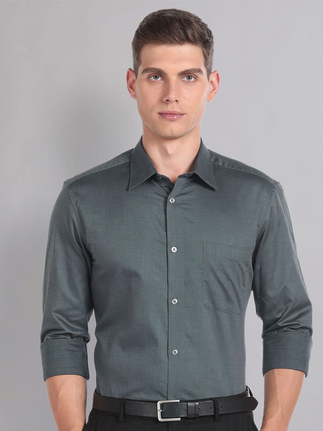 

AD By Arvind Dobby Regular Fit Formal Shirt, Grey